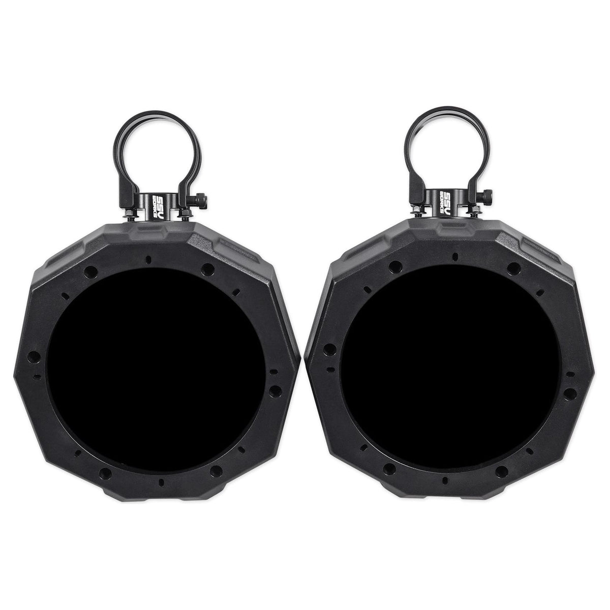 Pair 6.5" UTV Tower Speaker Pods with Rockville Handlebar Speakers