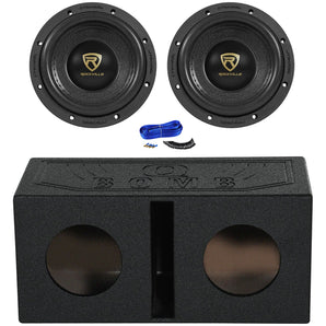 (2) Rockville W65K9D4 6.5" 1000w Car Subwoofers Subs+Vented Bedlined Sub Box