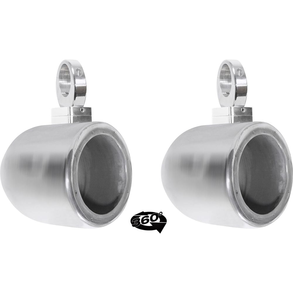 MAC65S Polished 6.5" Tower Speaker Pods 2-Pack + MAC360C Swivel Clamps Bundle