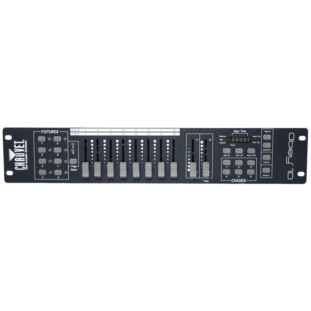 Chauvet DJ OBEY10 DMX-512 2U Rack Mount Light Controller+Beat-Activation OBEY 10