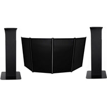 (2) RTP82B 8 ft Adjustable Totem Style DJ Speaker Stands+Facade Booth