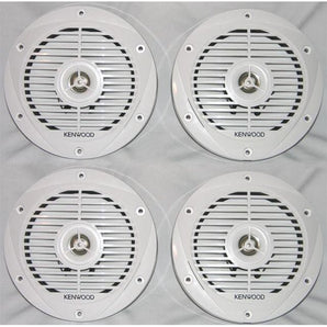 2 Pairs Of Kenwood KFC-1652MRW 6.5" Marine Boat Speakers 1200 Watts