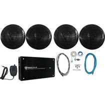 (4) RMC80B 8" 1600W Marine Speakers + KRYPTON MF4 4-Ch Amplifier + Wire Kit