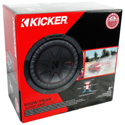 (2) 48CWR84 CompR 600 Watt 8" Subwoofers DVC 4-ohm Car Subs CWR8-4 COMPR8
