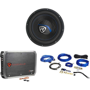 Rockville K5 W10K5S4 10" 1200 Watt 4 Ohm Car Audio Subwoofer+Amplifier+Amp Kit