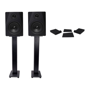 (2) Rockville DPM5B Powered 5.25" 300w Active Studio Monitors+Stands+Pads