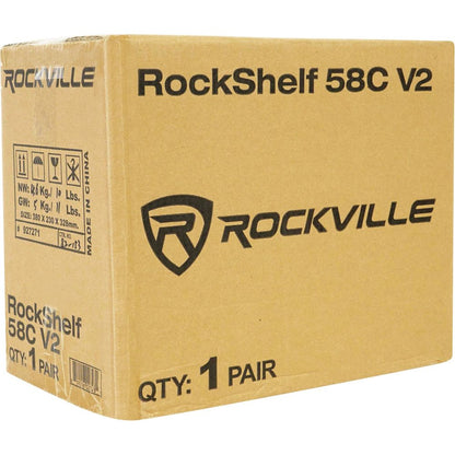 RockShelf 58C Classic 5.25" Home Bookshelf Speakers w/29" Stands