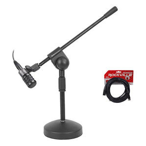 Audio Technica ATM230 Dynamic Instrument Microphone Drum Mic+Stand+Mount+Cable