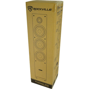 (2) Rockville RockTower 68W White Home Audio Tower Speakers Passive 8 Ohm