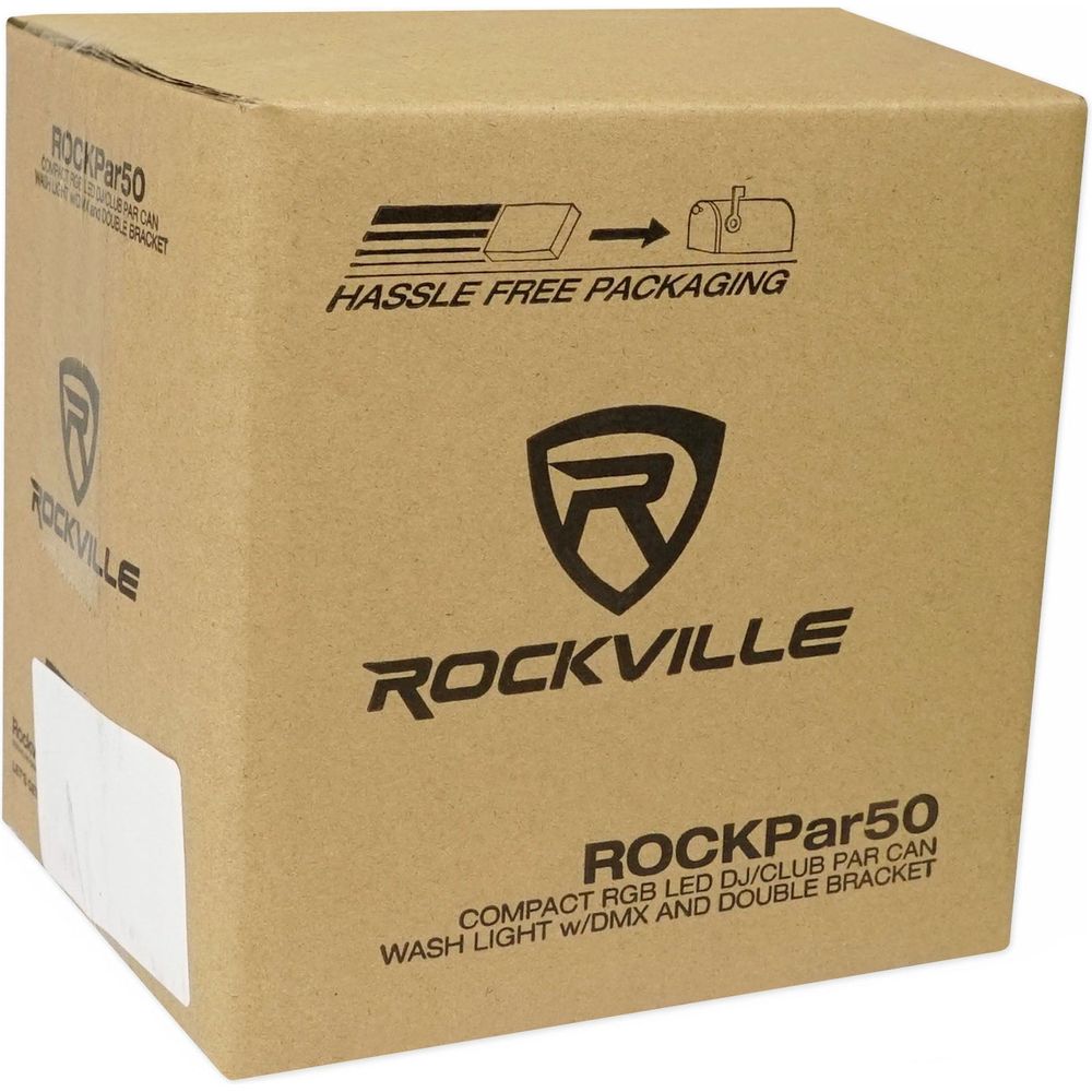 (2) Rockville Tripod DJ PA Speaker Stands+Carry Case+Scrims+ (2) RGB Par Lights