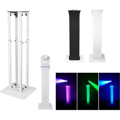 (2) Totem Light Stands+Black+White Scrims For Chauvet Q-Spot 260 LED Moving Heads