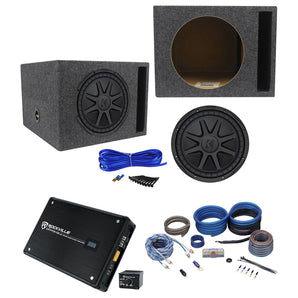 Kicker 44CVX122 CVX 12" 750w RMS Car Subwoofer+Vented Sub Box+Amplifier+Amp Kit