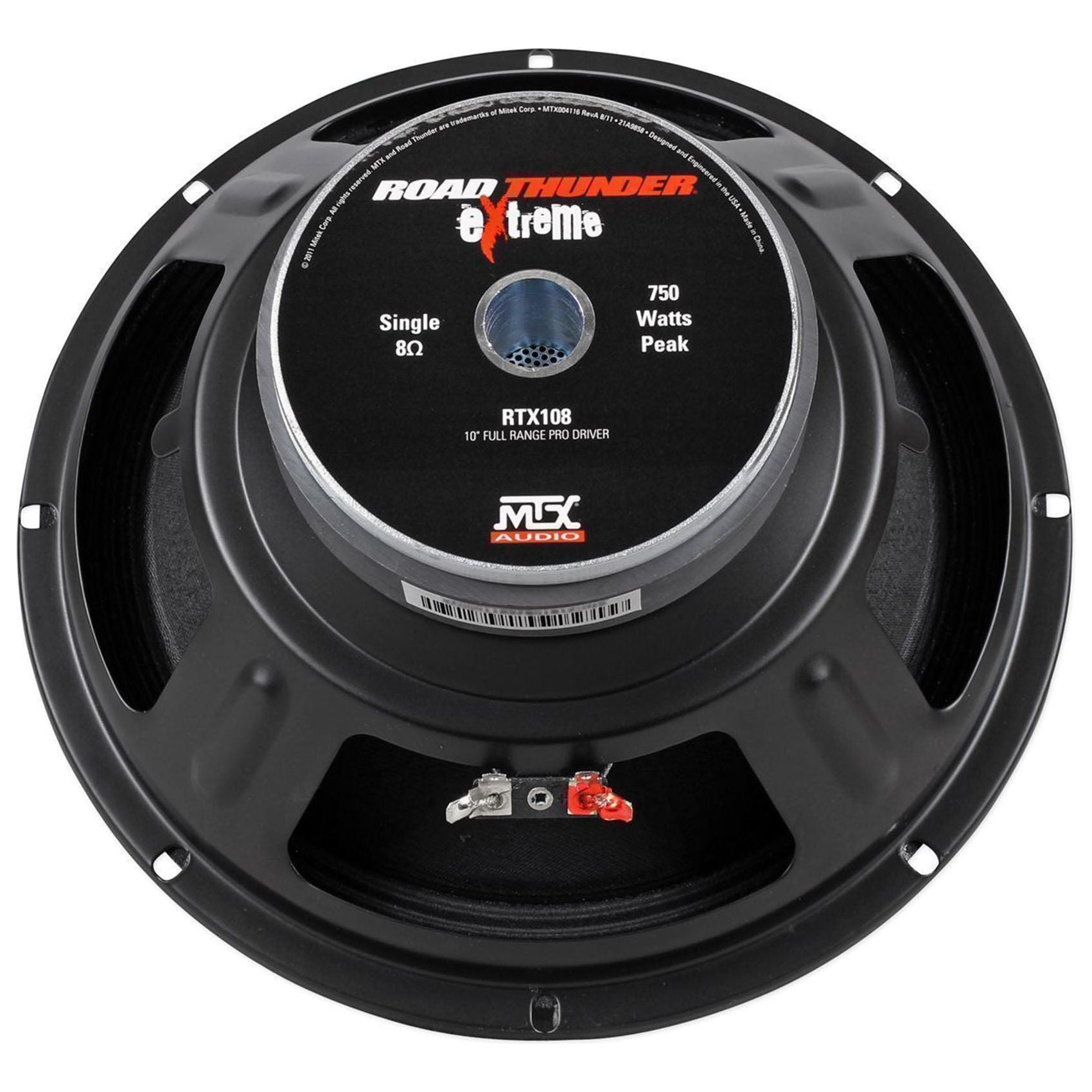 MTX Thunder RTX108 10” 500 Watt 8-Ohm Mid-bass/Midrange Car/Pro