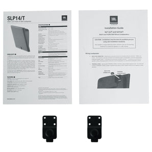 (6) JBL SLP14/T-BK Sleek Low-Profile On Wall Mount 4" 70v Commercial Speakers