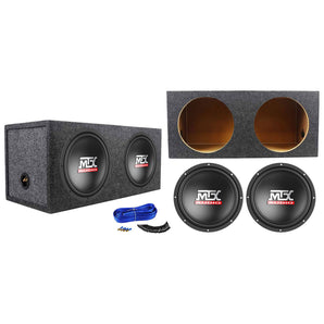 2) MTX Terminator TN10-04 10” 600w Car Audio Subwoofers+Sealed Sub Box Enclosure