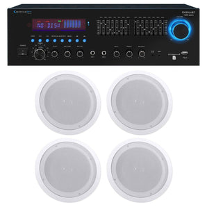 Technical Pro RX55URIBT Home Theater Bluetooth Receiver+(4) 8" Ceiling Speakers