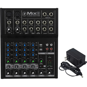 Mackie Mix8 8 Channel Compact Mixer + Backpack Carry Bag