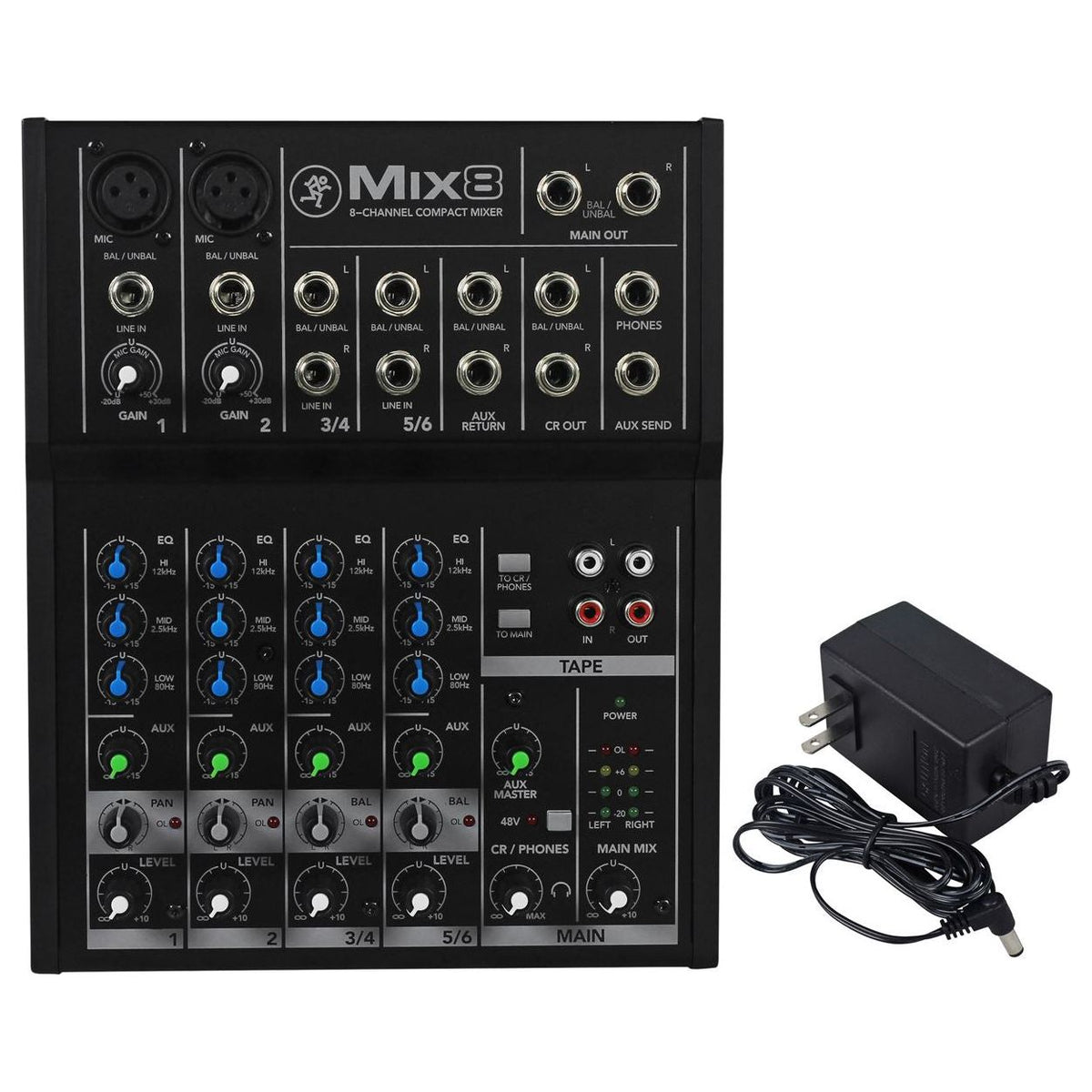 Mix8 8-Channel Compact Mixer+Stand