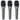 Rockville TC PRO Triple Black 3-Pack Metal Wired Vocal/Instrument/DJ Microphones