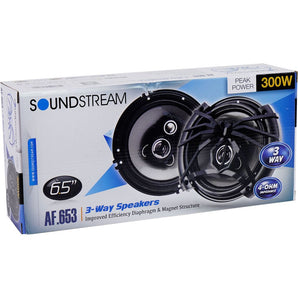 (4) Soundstream AF.653 6.5" 300 Watt 3-Way Car Audio Speakers Arachnid Series