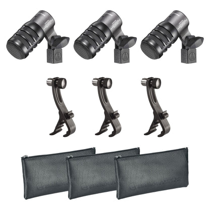 Audio Technica ATM230PK (3) Dynamic Instrument Microphones Drum Mics + Mounts