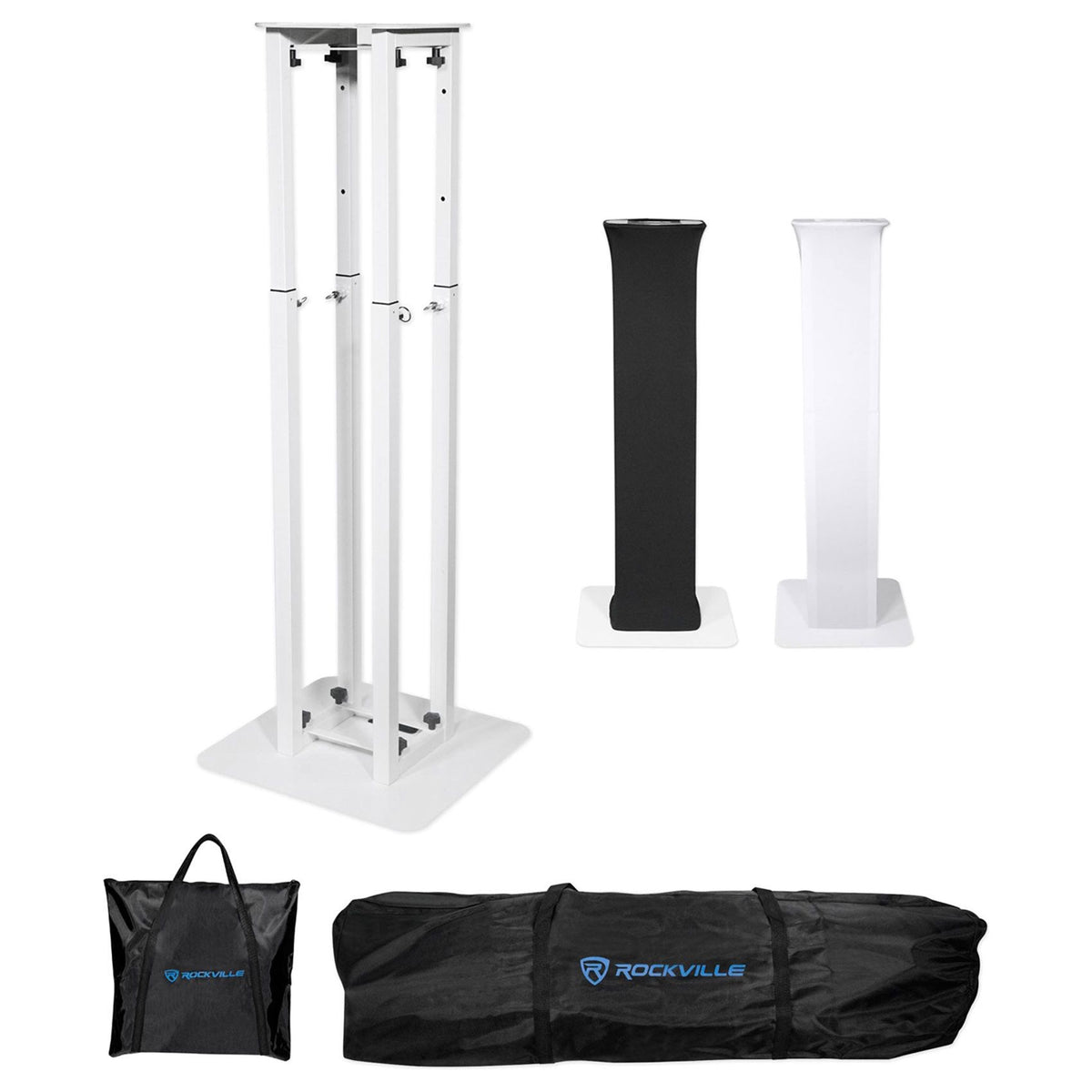 (2) BPA15 15" Powered Active 800W DJ Speakers w Bluetooth+Totem Stands