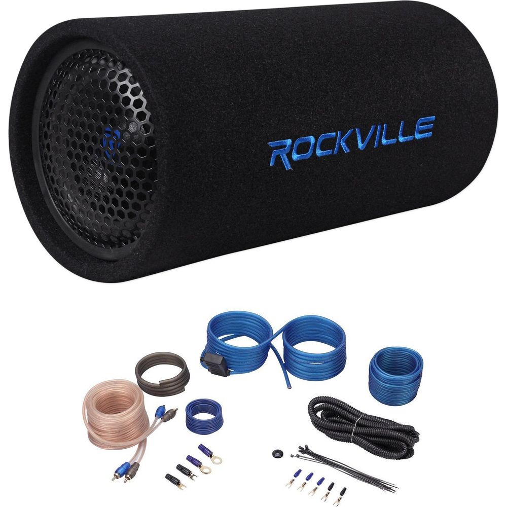 6.5" Powered Subwoofer Sub Bass Tube+MP3 Input+Amp Kit For Jeep Wrangler 87-06