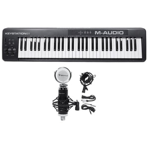 M-Audio Keystation 61 II 61-Key USB MIDI Keyboard Controller MK2 +Condenser Mic