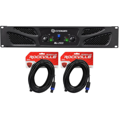 Crown XLi2500 Amplifier + (2) Rockville Speakon to Speakon Cables