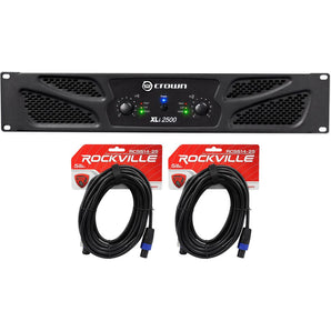 Crown Pro Audio XLi2500 1500w 2 Channel DJ/PA Amplifier Amp+(2) Speakon Cables