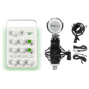 Mackie M Caster Live White Streaming Podcasting Smartphone/USB Mixer+Microphone