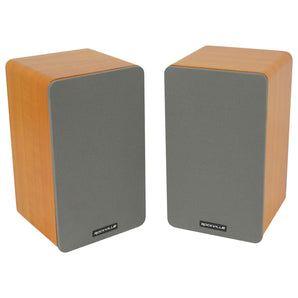Rockville Bluetooth Home Receiver+(4) 5.25" Wood Bookshelf Speakers+Stands+Sub + Rockville R14GSBR100 Red/Blk 14 Gauge 100' Ft. Mini Spool Car Audio Speaker Wire