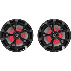 (2) Rockville RKL80MB Dual 8" 900 Watt Marine Black Wakeboard LED Tower Speakers