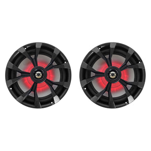 (8) Rockville RKL80MB 8" 900 Watt Black 2-Way Marine Boat Speakers w/LED's