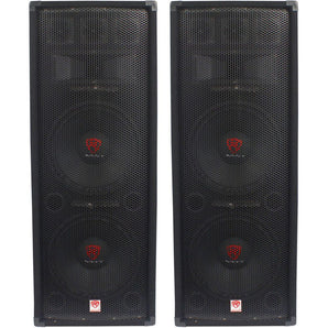 (2) Rockville RSG12.28 Dual 12” 2000 Watt 8-Ohm Passive Pro Audio PA Speakers