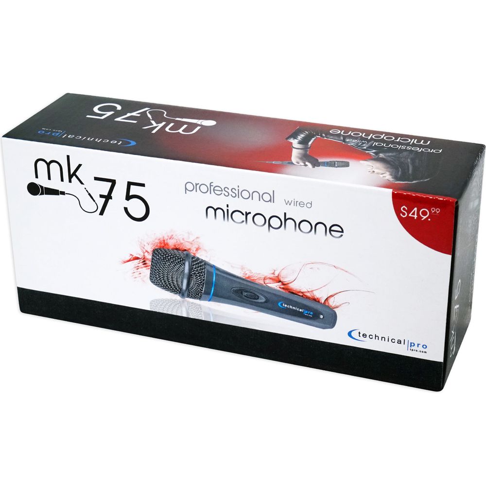 (2) MK75 Karaoke DJ Wired Microphones w/10' XLR to 1/4" Cables