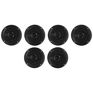 (6) Rockville MS40B Black 4" 200 Watt Marine Boat Speakers Compact and Powerful