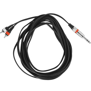 Rockville RNRTR25 25' Ft. 1/4" TRS to Dual RCA Pro Audio Cable 100% Copper