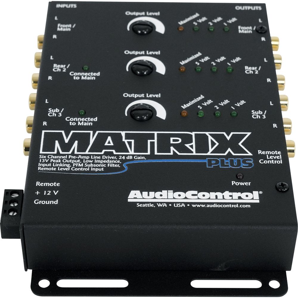 AudioControl Matrix Plus 6 Channel 13 Volt 24dB Gain Line Driver Audio ...