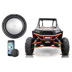 KICKER 10" Free Air Subwoofer+Bluetooth Controller for Polaris RZR/ATV/UTV