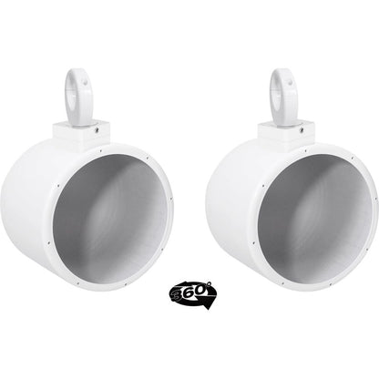 MAC80W 7.7" 360 Degree Swivel White Aluminum Wakeboard Tower Speaker Pods