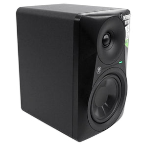 (2) Mackie MR524 5” Powered Active Studio Monitor Bi-Amped Speakers+Wood Stands