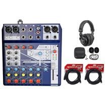 Notepad-8FX 8-Channel Mixer Bundle with USB, Effects, Cables & Headphones
