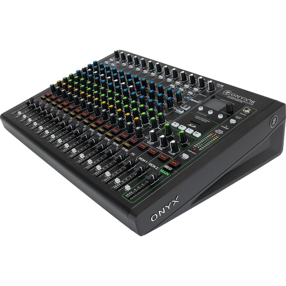 Mackie ONYX16 16-Channel Analog Mixer w/ Multi-Track USB/3-Band EQ+Bluetooth