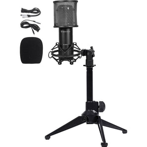 Rockville RCM01 PC Gaming Twitch Stream Microphone Mic+Shock Mount+Desk Stand