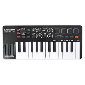 Samson Graphite M25 25-Key USB MIDI DJ Keyboard Controller+Pair Studio Monitors