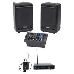 Samson Expedition XP300 300w Portable PA 6" Bluetooth Speakers+Mixer+Headset Mic