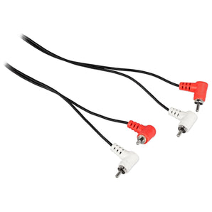 6 Rockville RCDR3RR 3' Dual Right Angle RCA Cable to Dual Right Angle RCA