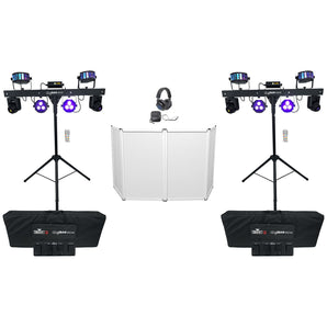 (2) Chauvet Gig Bar Move Moving Head Derby Strobe Laser Lights+Facade+Headphones