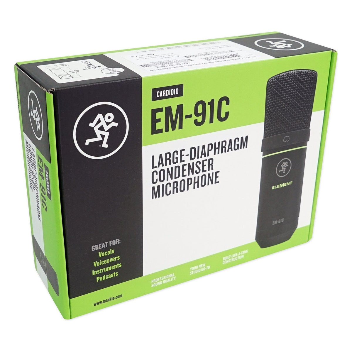 Mackie EM-91C Pro Studio Recording Condenser Microphone Mic+Shock Mount+Cable